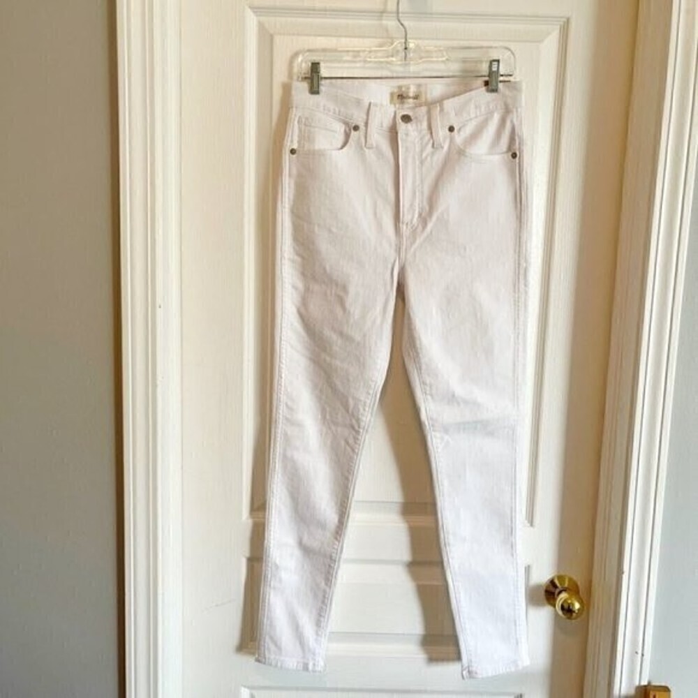 Madewell NWT 10" Hi Rise Skinny Magic Pocket White Stretch Jeans